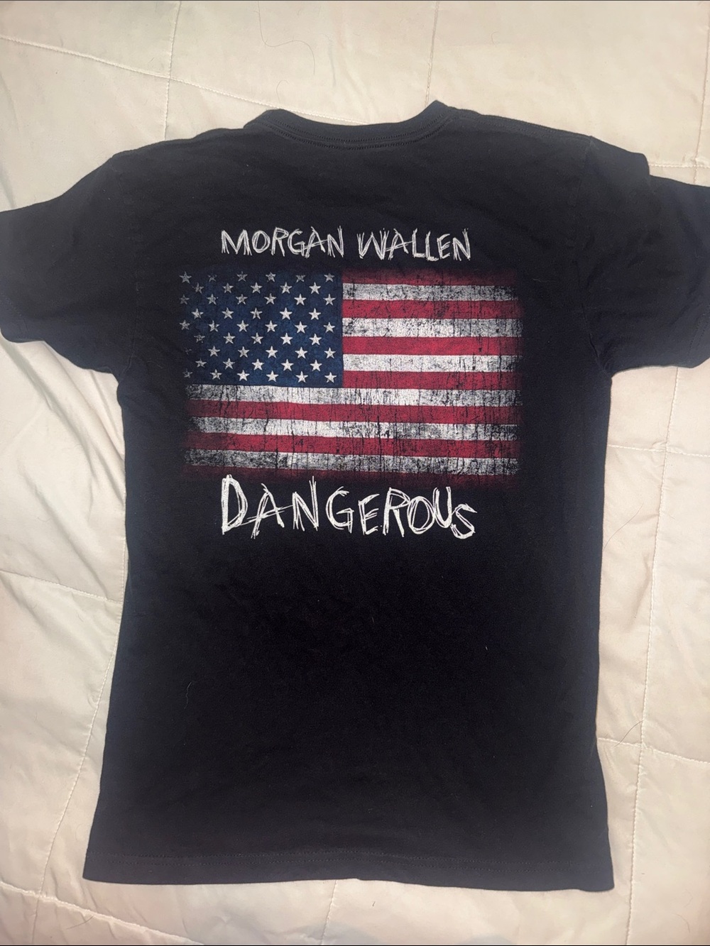 Morgan Wallen "Dangerous" Black Graphic Tee with American Flag